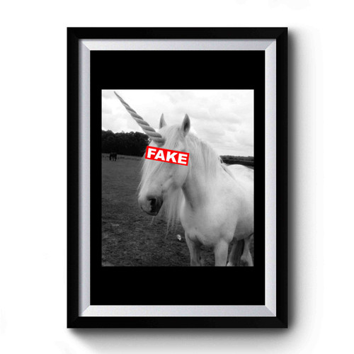 Unicorn Fake Real Einhorn Funny Cute Premium Poster