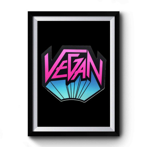 Vegan Metal Vegan 80s Hairband Heavy Metal Band Premium Poster