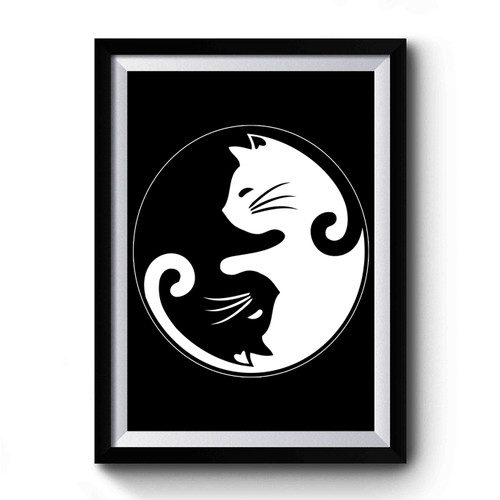 Ying Yang Cat Symbol Premium Poster