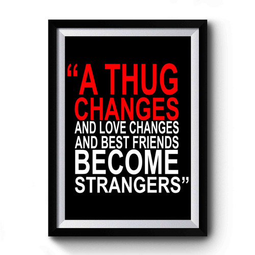 A Thug Changes And Love Changes And Best Friends Become Strangers Nas Nasir Jones Premium Poster