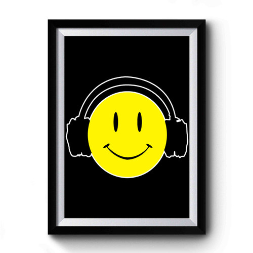 Acid House Smiley Headphone Rave Club Dj Premium Poster