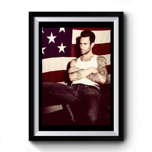 Adam Levine Maroon5 Flag Usa Premium Poster