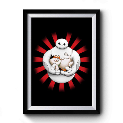 Baymax Hairy Baby Big Hero 6 Cute Mochi Cat Premium Poster