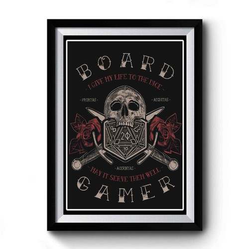 Board Gamer A D20 Dice Tabletop Board Game & Rpg Premium Poster