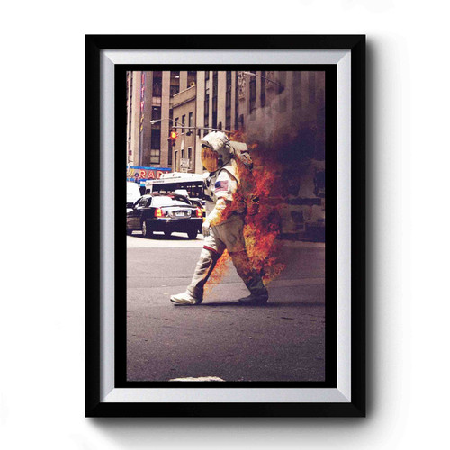 Burning Astronaut Premium Poster