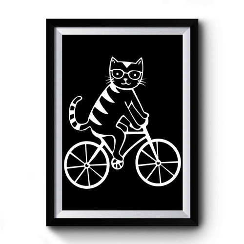 Cat Riding Bike Bicycle Premium Poster