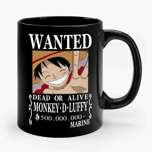 Anime One Piece Wanted Luffy Ceramic Mug