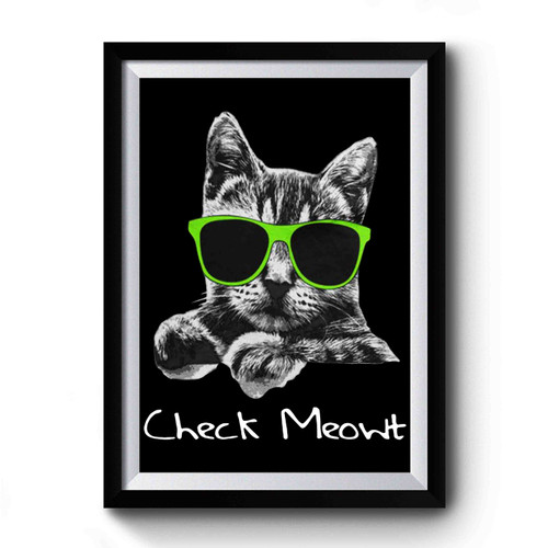 Check Meowt Cat Kitten Workout Funny Weightlifting Premium Poster