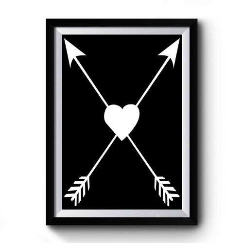 Crossed Arrows Through Heart Native Friendship Love Premium Poster