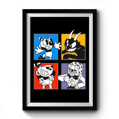 Cuphead Colors Mosaic Premium Poster