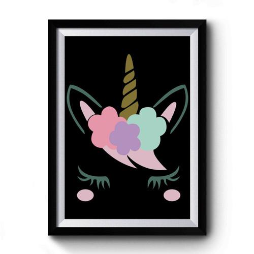 Cute Unicorn Face 1 Premium Poster