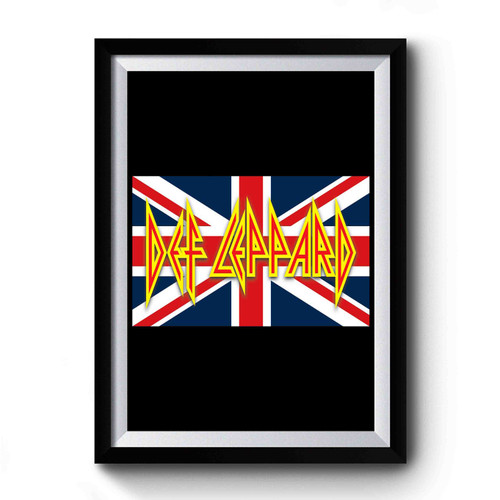Def Leppard Band Logo British Flag Premium Poster