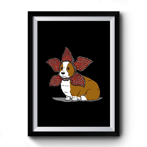 Democorgi Not Safe For Cats Demogorgon Corgi Premium Poster