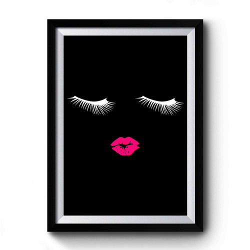 Eyelashes And Lips Premium Poster