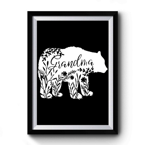 Floral Grandma Bear Premium Poster