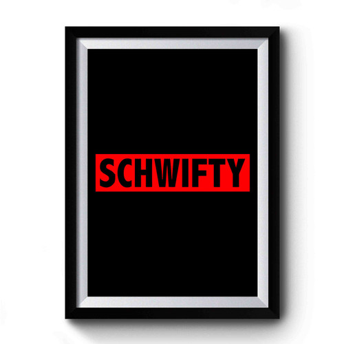 Get Schwifty Rick And Morty Red Box Logo Premium Poster