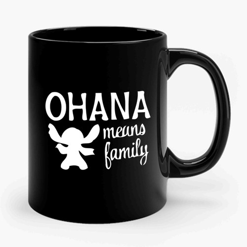 Ohana Means Family Lilo And Stitch Funny Emoji Disney Ceramic Mug