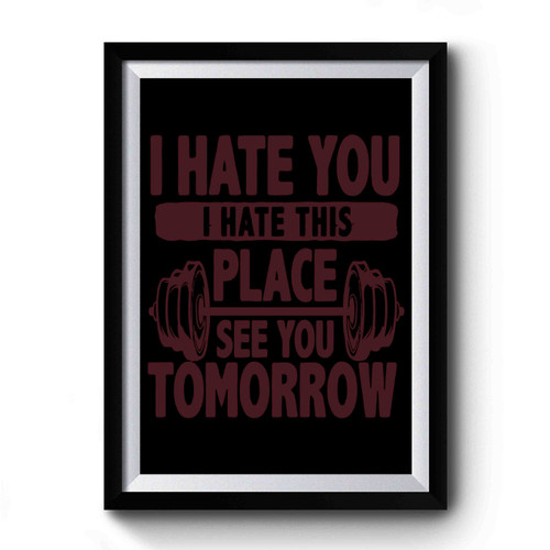 I Hate You I Hate This Place See You Tomorrow Premium Poster