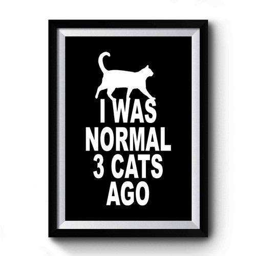 I Was Normal 3 Cats Ago Cat Lover Premium Poster