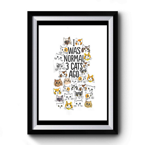 I Was Normal 3 Cats Ago Premium Poster
