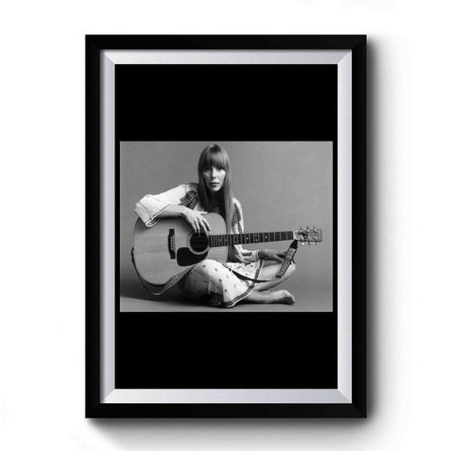 Joni Mitchell With Guitar Premium Poster