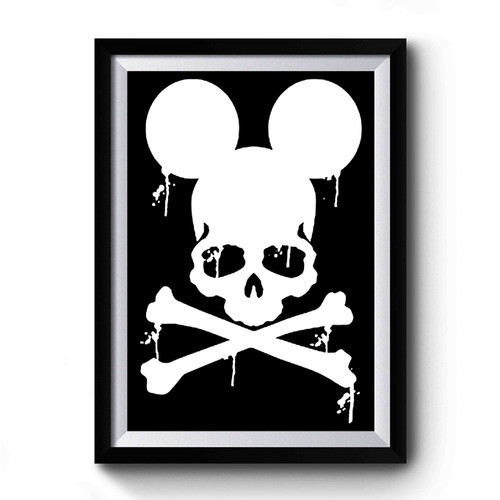 Mickey Mouse Skull And Cross Bones Premium Poster