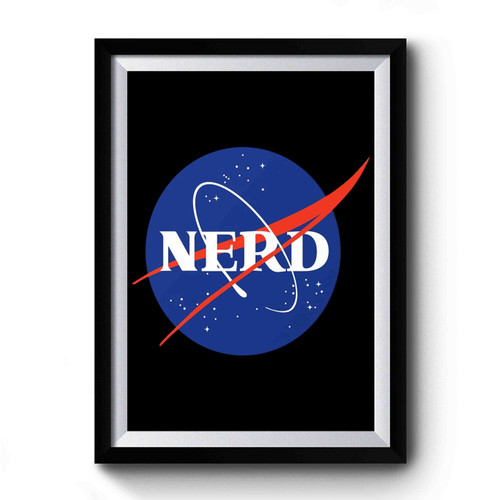 Nasa Space Nerd Parody Logo Premium Poster