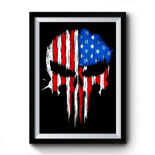 Para Bellum Exclusive Punisher Skull American Flag Premium Poster