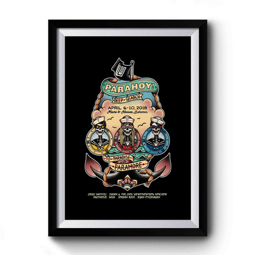 Parahoy To Paradise With Paramore Miami To Nassau Bahamas 2018 Premium Poster