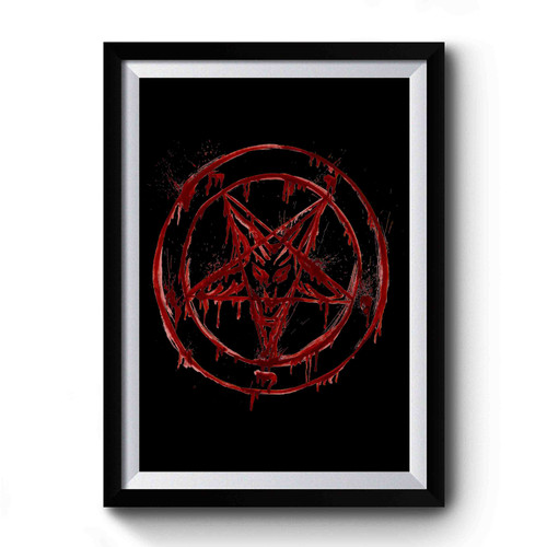 Pentagram Blood Baphomet Horror Goth Gothic Premium Poster