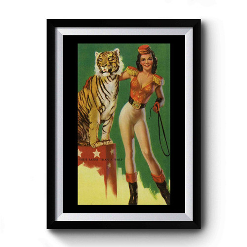 Pin Up Tamer Tiger Circus Premium Poster