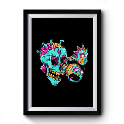 Rick And Morty Eyeball Skull Premium Poster
