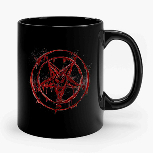 Pentagram Blood Baphomet Horror Goth Ceramic Mug