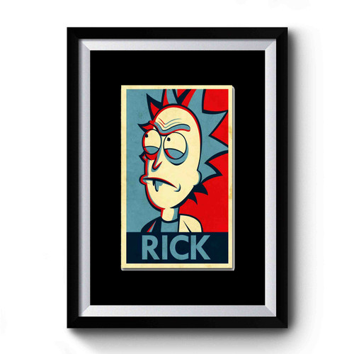 Rick And Morty Rick Face Cool Vintage Premium Poster