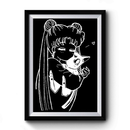 Salir Moon Usagi And Luna Premium Poster