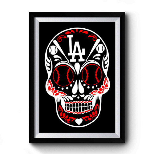 Skull Los Angeles Dodgers Dia De Los Muertos Premium Poster