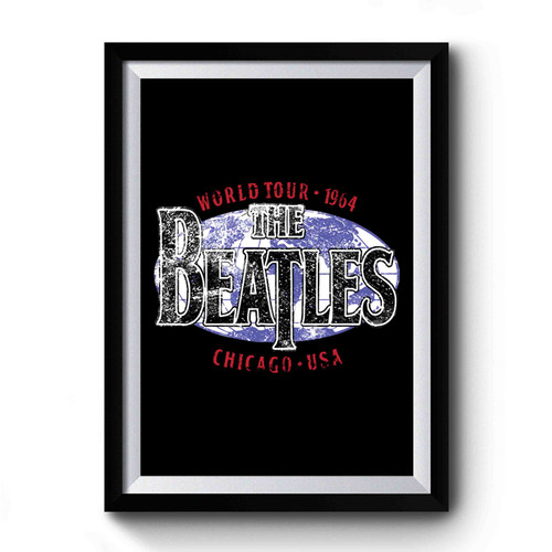 The Beatles World Tour 1964 Vintage Logo Premium Poster