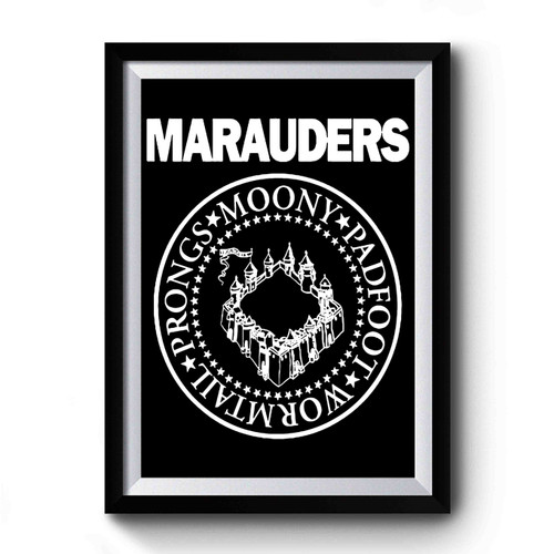 The Marauders Hogwarts Retro Music Band Logo Parody Premium Poster