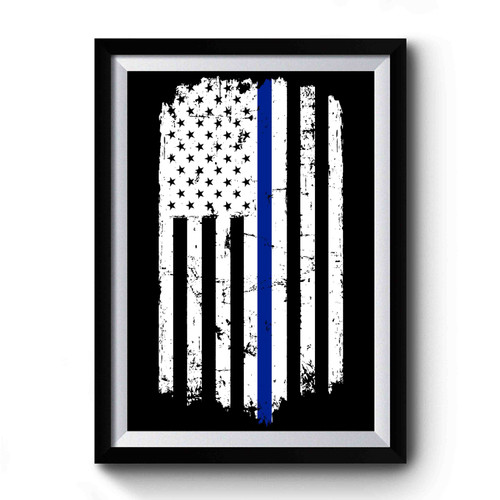 Thin Blue Line American Flag Premium Poster