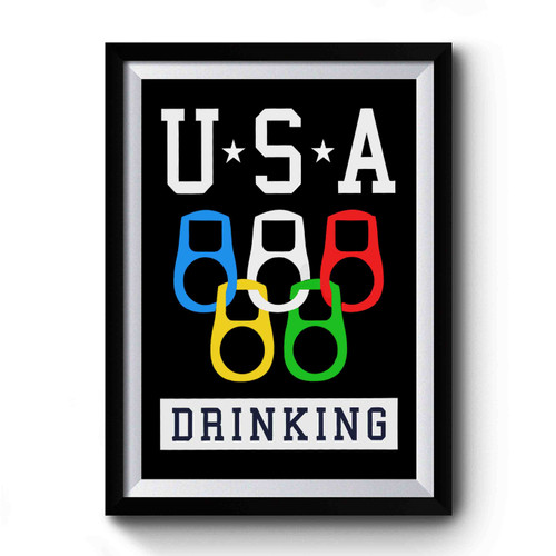 Usa Drinking Team Funny Olympics Party Beer Pong Alcohol Vodka Premium Poster