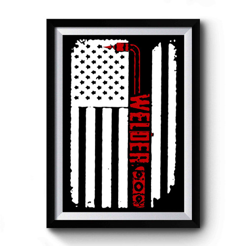 Welder Usa American Flag Premium Poster