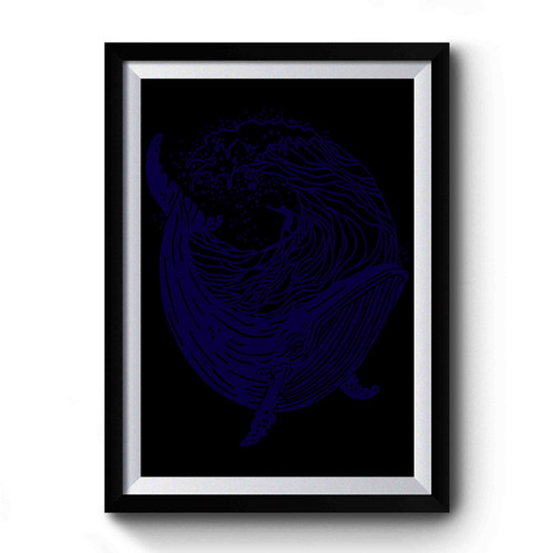 Whale Surfing Nautical Sea Ocean Premium Poster