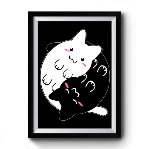 Yin Yang Cat Premium Poster