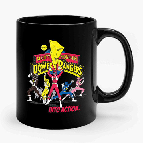 Power Rangers Morph Into Action Mighty Morphin Ceramic Mug