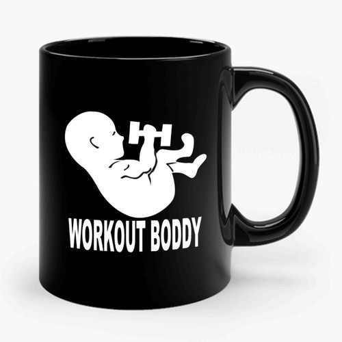 Pregnancy Workout Buddy Pregnancy Announcement Maternity Ceramic Mug