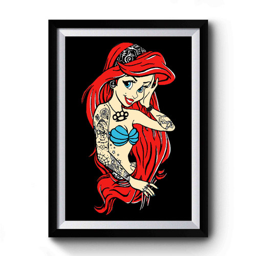 Ariel Little Mermaid Cartoon Premium Poster