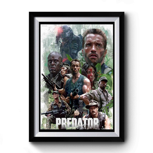 Arnold Schwarzenegger The Predator Alien Premium Poster