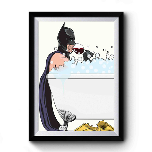 Batman In Bath Premium Poster