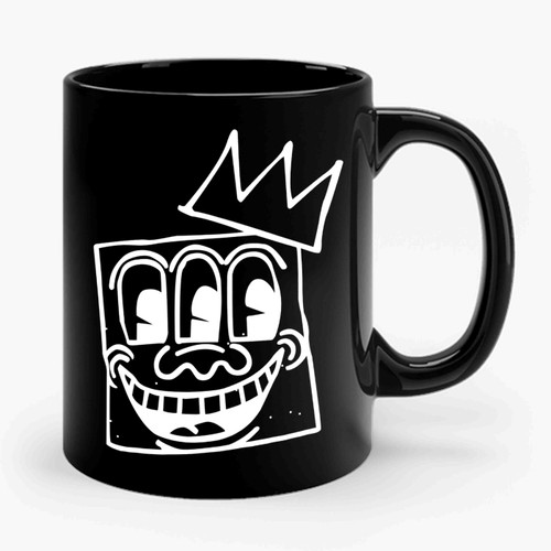 Art Keith Haring 3 Eyes Basquiat Crown Mashup Ceramic Mug