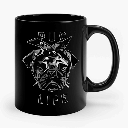 Pug Life Thug Life With Bandana Parody Funny Ceramic Mug